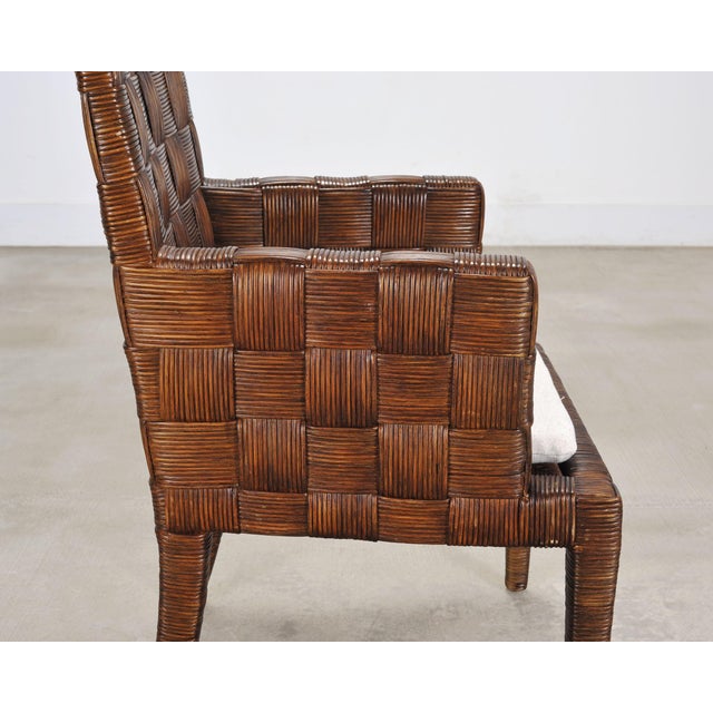 Set of Four John Hutton for Donghia Block Island Cane Armchairs For Sale - Image 12 of 18