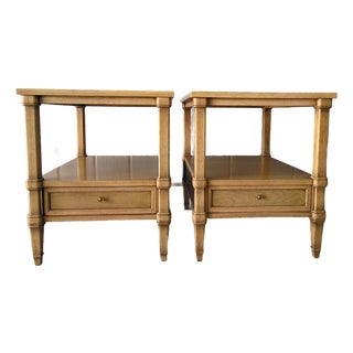Set of Two 1956 Drexel Campagna Pecan End Tables For Sale