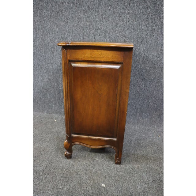 Wood Louis XV Style Carved Cherry Nightstands - a Pair For Sale - Image 7 of 8