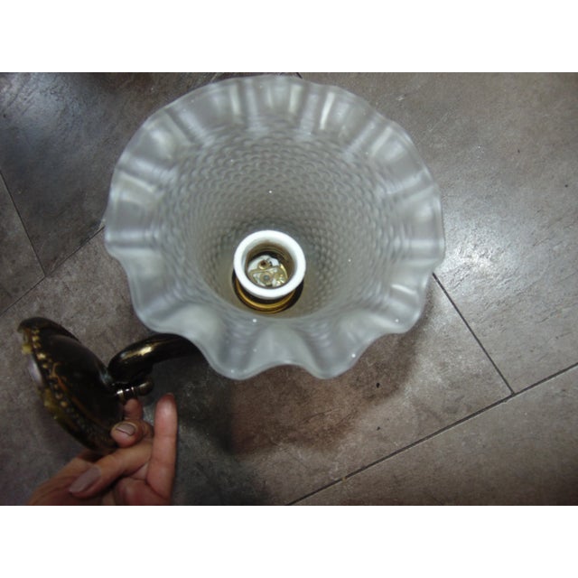 Metal Art Nouveau Brass Wall Lamp For Sale - Image 7 of 11