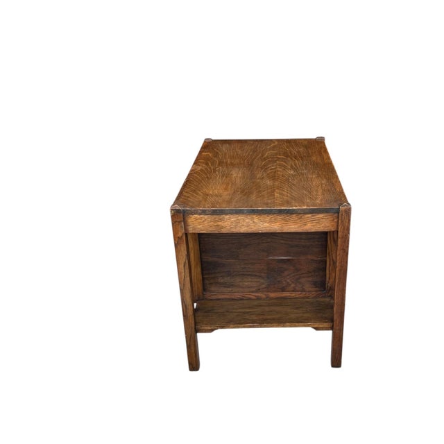 Restored Antique Mission Oak Drop-Leaf Writing Desk, C. 1920s For Sale - Image 13 of 15