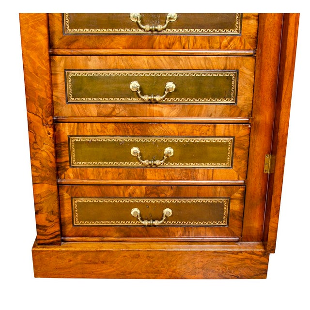 Wood Pair of Victorian Walnut Wellington Chests For Sale - Image 7 of 12