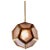 Metal Geometric Brass, Tan Leather and Glass 'Pentagone' Lantern by Design Frères For Sale - Image 7 of 7