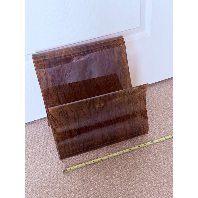 Very Rare Vintage 1970's Mid Century Modern Free Form Magazine Rack in Faux Tortoiseshell Lucite / Plexiglass For Sale - Image 10 of 18