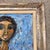 1960’s Original Abstract Expressionist Portrait of Woman With Her Cat Fancy Silver Leaf Frame For Sale In Philadelphia - Image 6 of 9