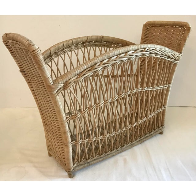 Vintage Wicker Magazine Rack For Sale In Dallas - Image 6 of 9