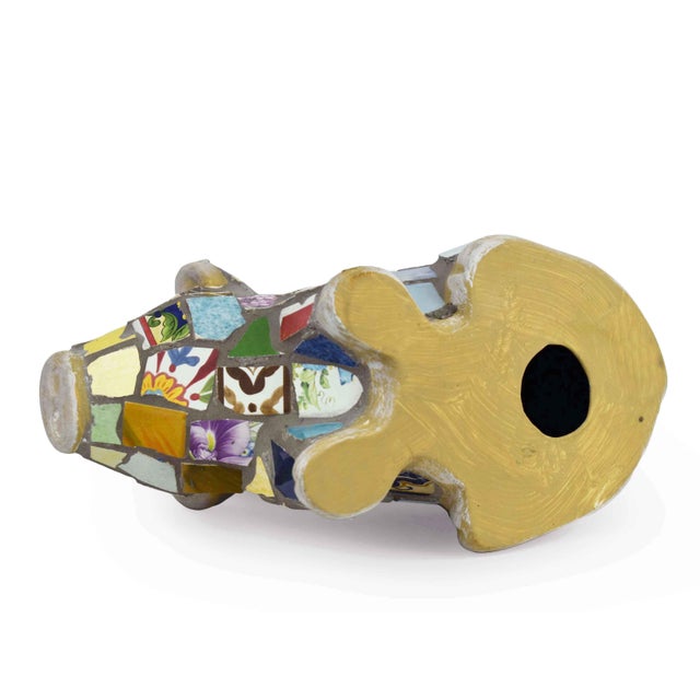 Handcrafted Multicore Reclaimed Ceramic Pieces Mosaic Pig Garden Outdoor Figurine For Sale - Image 12 of 12