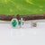 Modern Emerald Stud Earrings With Earth-Mined Diamond Accents: Solid 14k Gold, A Pair For Sale - Image 3 of 5