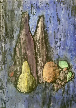 'Still Life of Fruit and Bottles' Circa 1965
