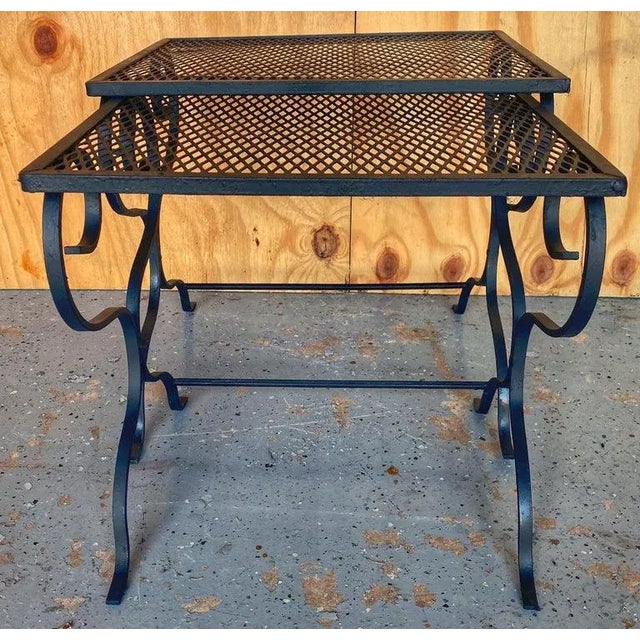 Metal 20th Century Salterni Wrought Patio Set - Set of 5, Attributed For Sale - Image 7 of 12