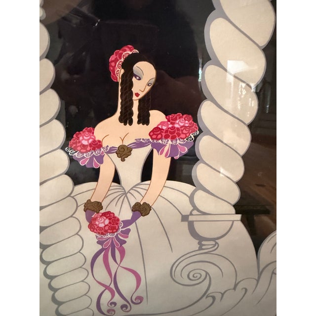 Art Deco 1980s Erté "La Traviata" Signed & Numbered Limited Edition Serigraph in Ornate Gilt Frame For Sale - Image 3 of 9