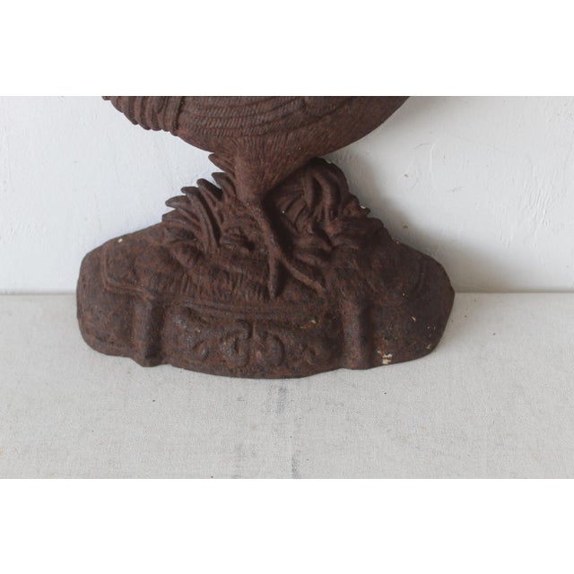 Vintage Adirondack Style Large Cast Iron Rooster Doorstop For Sale - Image 10 of 11