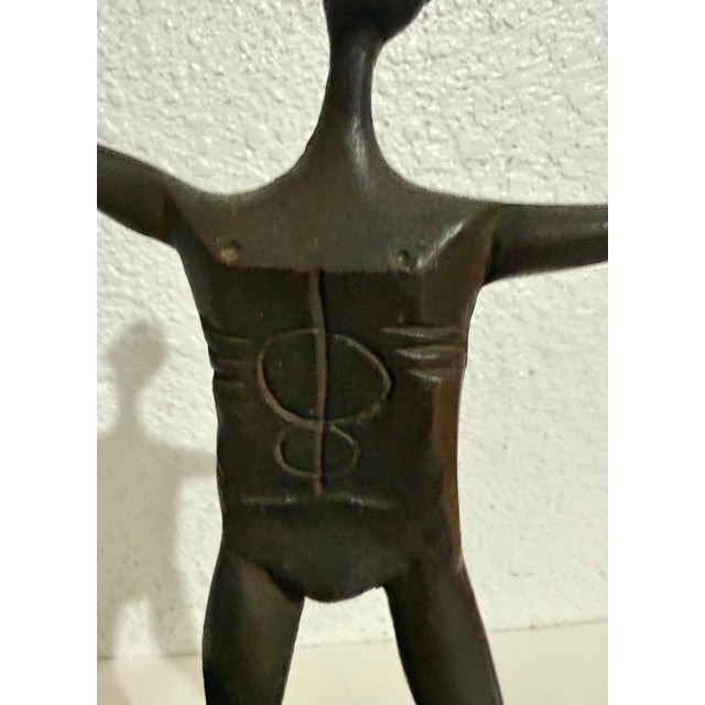 Milton Hebald, Milton Hebald Mid Century Bronze & Wood Sculpture Wpa Artist Modernist Americana For Sale In Miami - Image 6 of 12