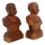 Hand-Carved Wooden Busts of a Man and a Woman, 20th Century, Set of 2 For Sale