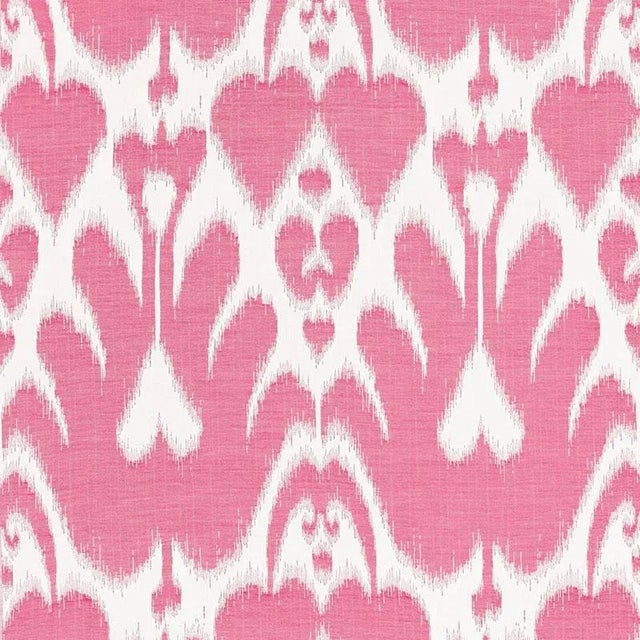 Sample - Schumacher Lela Cotton Ikat Fabric in Berry For Sale