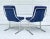 Pair of 1970's Blue Tufted Modern Chrome Lounge Side Chairs For Sale In Los Angeles - Image 6 of 12