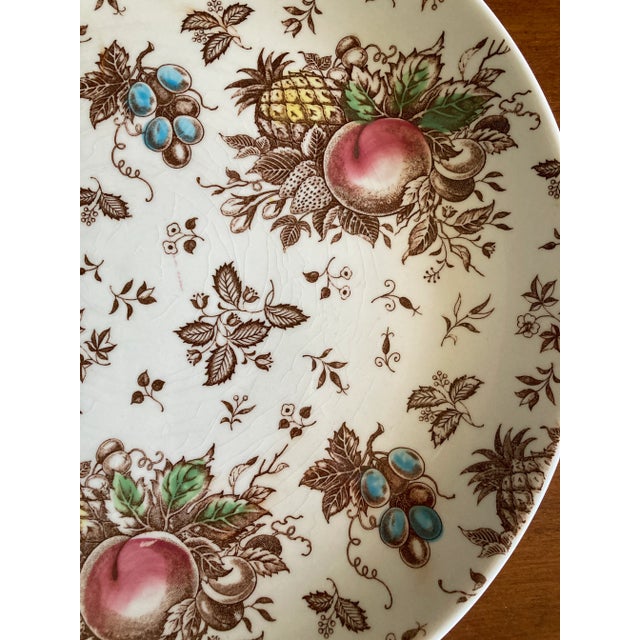 Shabby Chic 1950's Nasco Hand Painted Fruit Serving Plate For Sale - Image 3 of 8