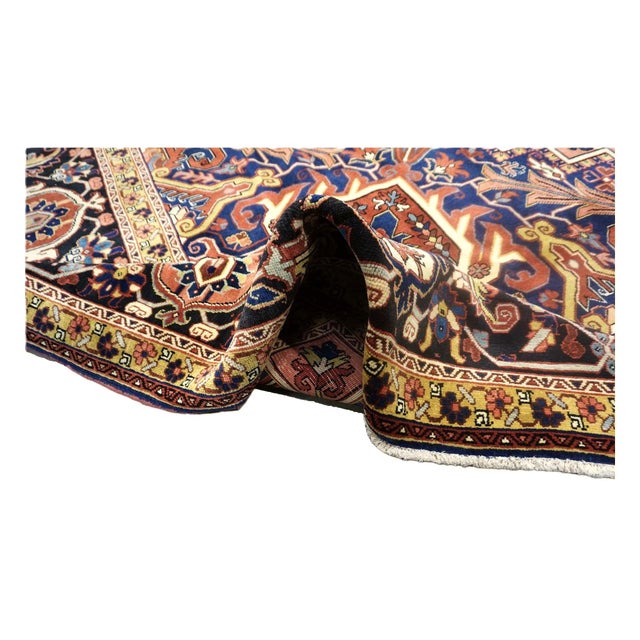 Vintage Persian Heriz Wool 13x20 Red, Orange & Black Handmade Oversized Area Rug #9902086 For Sale In Houston - Image 6 of 8
