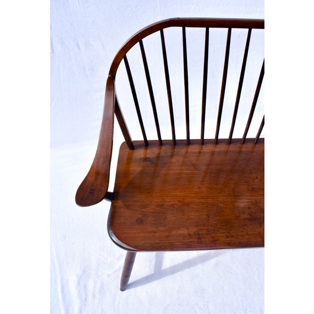 Vintage Hale of Vermont Windsor Spindle Back Prosper's Bench or Settee For Sale In Philadelphia - Image 6 of 10