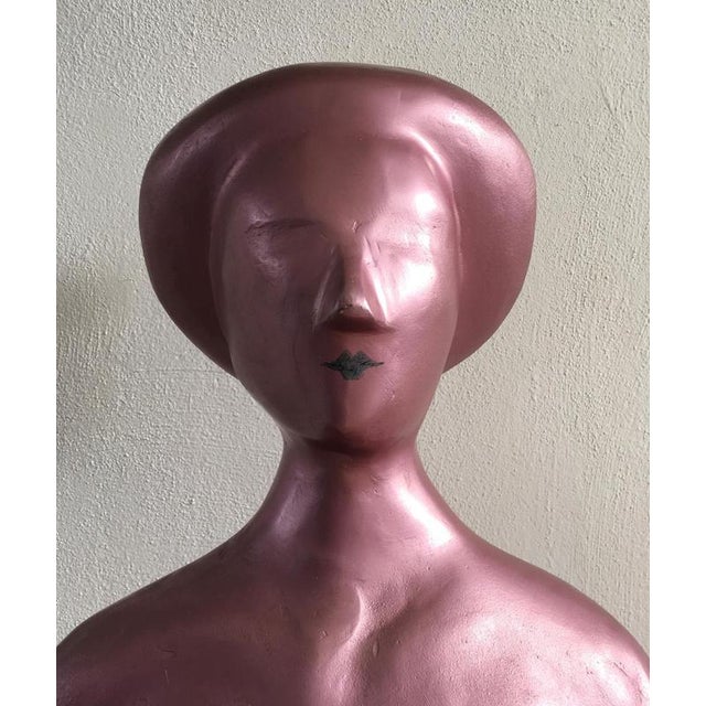 1980s Italian Postmodern Sculpture in Pink Lacquered Aluminum attributed to Ugo La Pietra, 1980 For Sale - Image 5 of 18