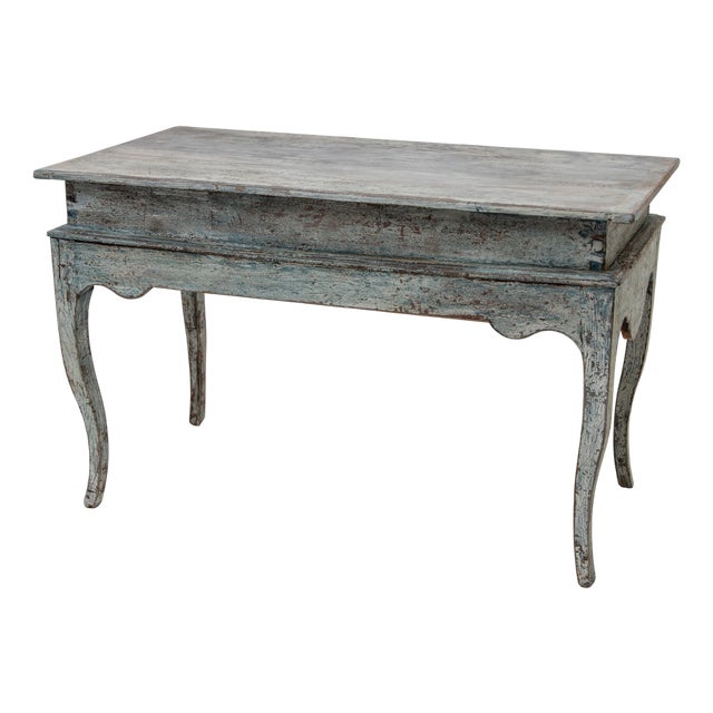 Blue-Painted Pétrin Table, 19th Century For Sale