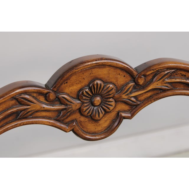 Brown Country French Triple Back Rush Seat Settee For Sale - Image 8 of 18