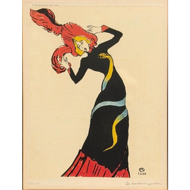 Vintage Henri De Toulouse-Lautrec Jane Avril Musée d'Albi Lithograph Numbered 206 of 350 For Sale - Image 4 of 11