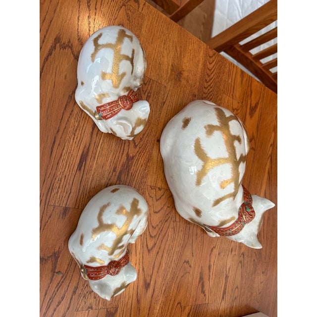 Kutani Porcelain Cats, set of 3. Japan c. 1900 Meiji Period. These have no chips or cracks. These belonged to my great...