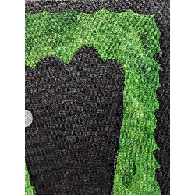 Emmanuel Araujo "Black Hedge" Contemporary Green Geometric Hard-Edge Abstract Painting, 2024 For Sale - Image 4 of 9