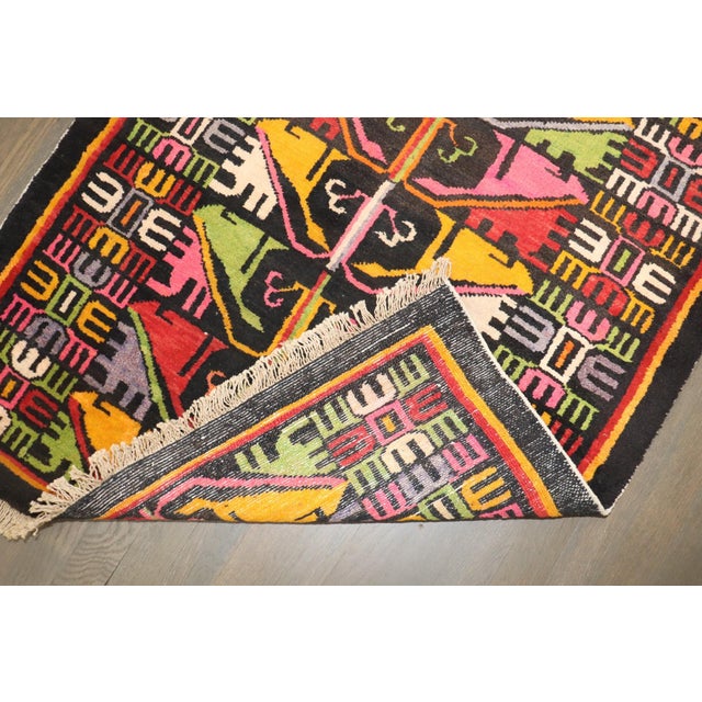 Folk Art Quirky Vintage Tibetan Rug no. j5290 For Sale - Image 3 of 5