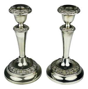 Silver-Plated Candleholders from Ianthe, England, 1950s, Set of 2