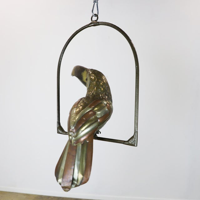 1960s Big Size Sergio Bustamante Sculpture of Toucan on Hanging Perch For Sale - Image 15 of 17