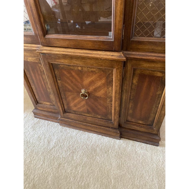 Wood Late 20th Century Solid Wood Dining Room China Hutch For Sale - Image 7 of 13