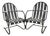 Vintage Art Deco Black and White Steel Metal Strap Patio Bouncer Chairs - A Pair For Sale