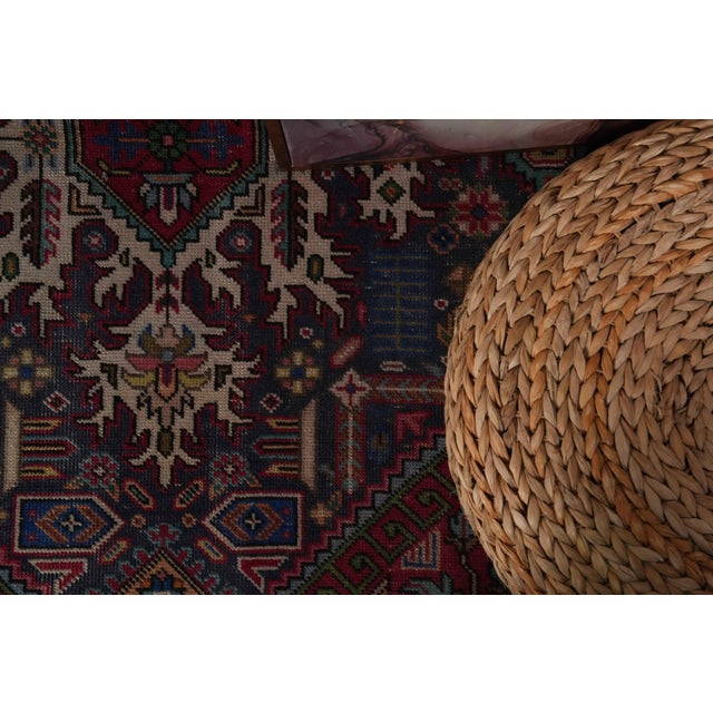 Persian 1970s Vintage Persian Handmade Wool 9x13 Red Area Rug For Sale - Image 3 of 11