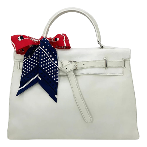 Hermes Kelly Flat 35 White Swift Silver PDH