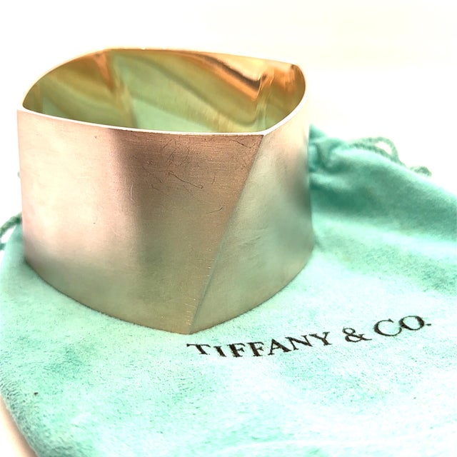 Metal Tiffany & Co. Sterling Silver Frank Gehry Torque Wide Cuff Bangle 166g For Sale - Image 7 of 9