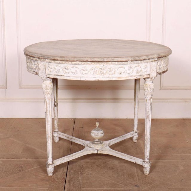 Swedish Carved Lamp Table For Sale - Image 9 of 9