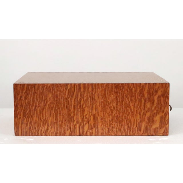 Antique Quarter Sawn Oak Card File Cabinet For Sale - Image 9 of 9