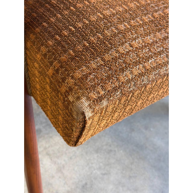 1960s Brown Upholstered Lounge Armchair With Wooden Frame Mid-Century Modern 1960s For Sale - Image 5 of 12