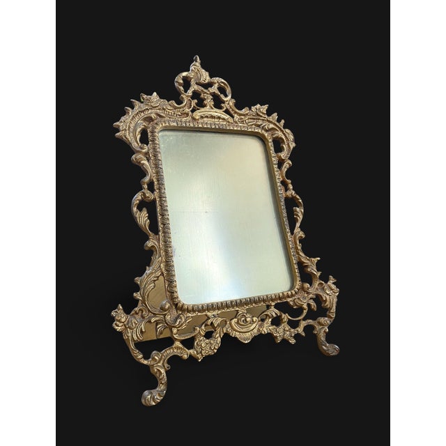 Gold French Rococo Gilt Bronze Photo Frame, 1800s For Sale - Image 8 of 14