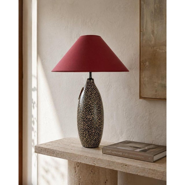 Contemporary Chulucanas Handcrafted Ceramic Table Lamp, Peru, Dated 2005, 2000s For Sale - Image 3 of 12