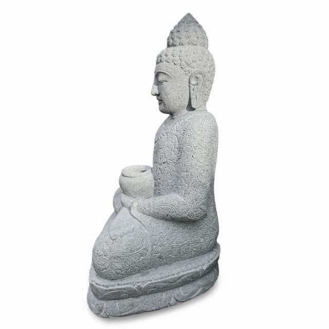 Vintage Stone Carved Buddha Statue For Sale In Los Angeles - Image 6 of 8