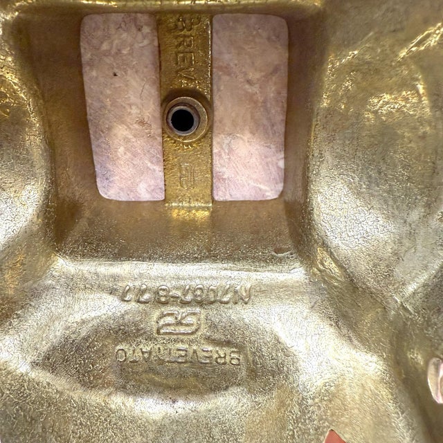 Pair of Early 20th Century Italian Brevettato Brass Marble Candelabras For Sale - Image 11 of 11