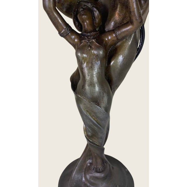Early 1900’s “Aurore” Dancer - A Loie Fuller Lamp Signed L. Bessin For Sale - Image 4 of 8