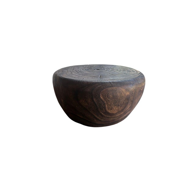 Wood Striking Burnt Suar Wood Coffee Table, Stunning Wood Textures, Modern Organic For Sale - Image 7 of 9