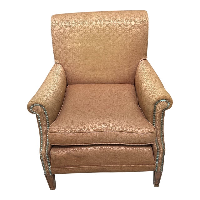 Mid Century Modern Burgundy Metal-Wood Chair