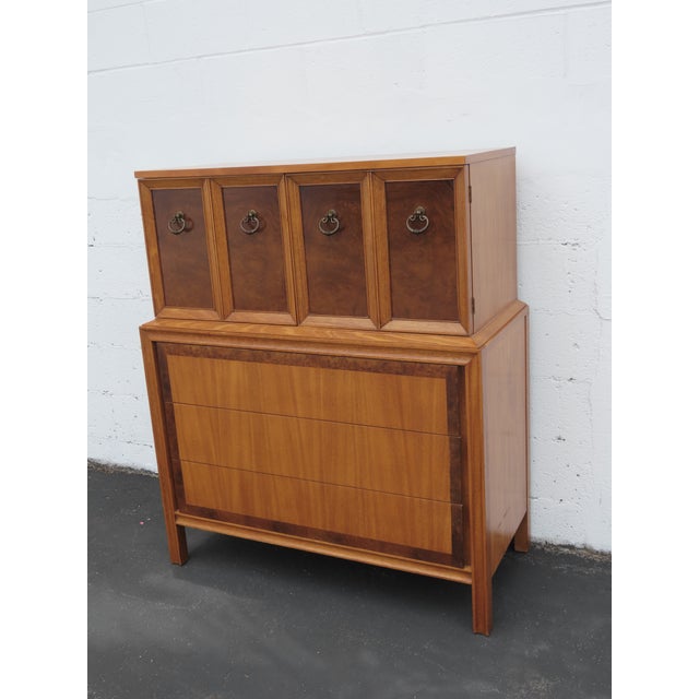 Basic Witz Mid Century Modern Tall Chest of Drawers Highboy 6575 For Sale - Image 16 of 17