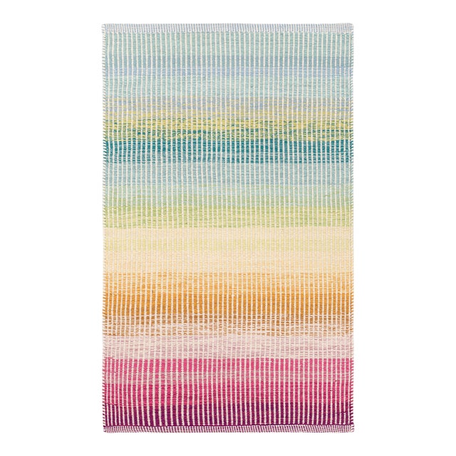 Dash & Albert by Annie Selke Watercolor Horizon Woven Cotton Rug, 6' x 9' For Sale