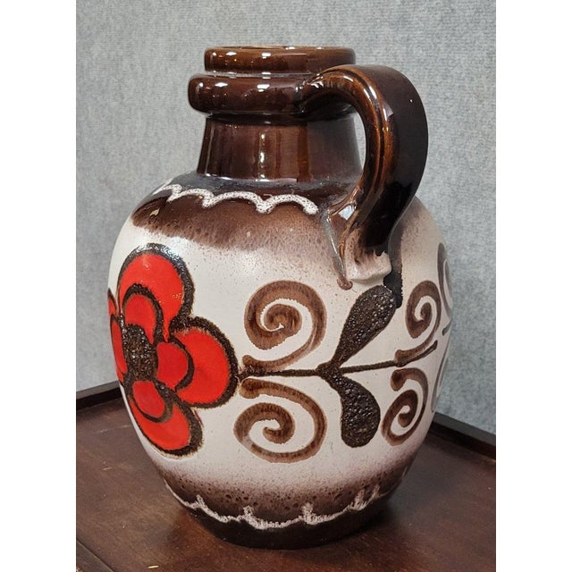 Large West German Glazed Ceramic Vase, 1950s For Sale - Image 3 of 7